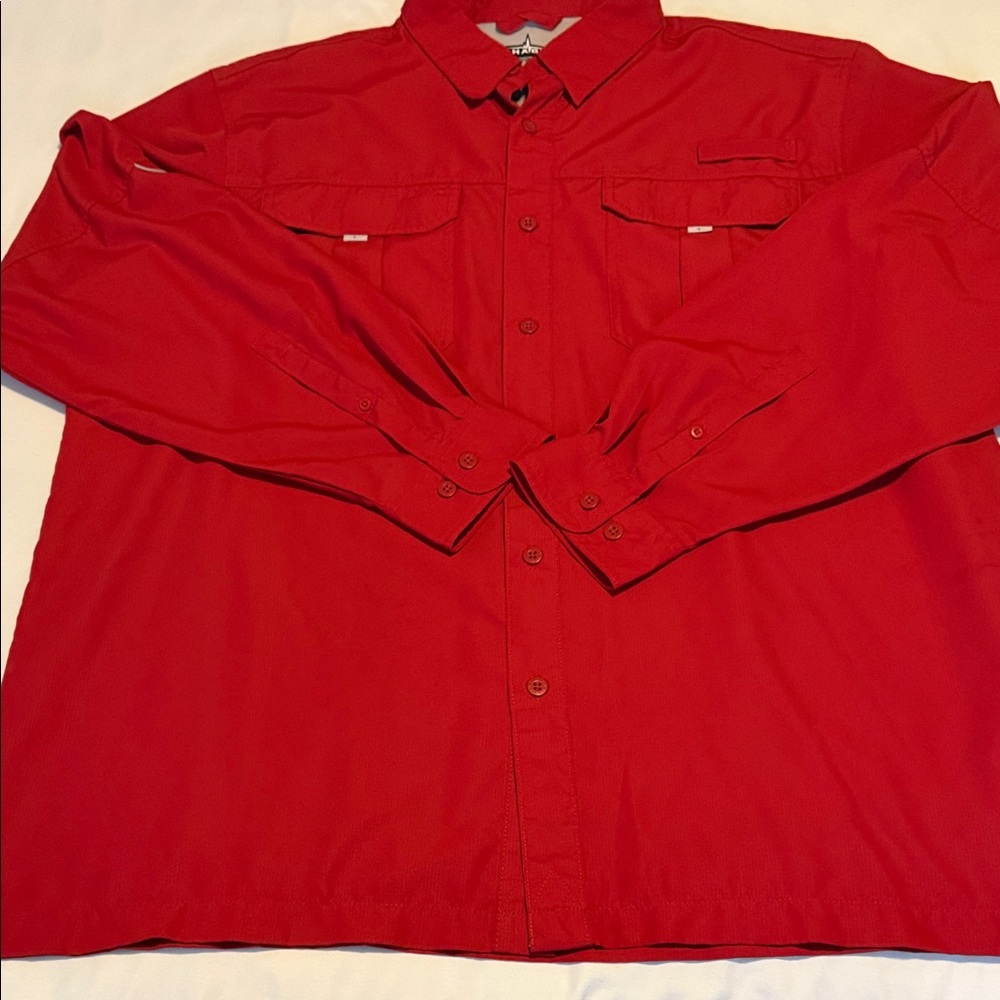 Men’s Habit 40+ Solar Factor Dark Red Button-Up Shirt